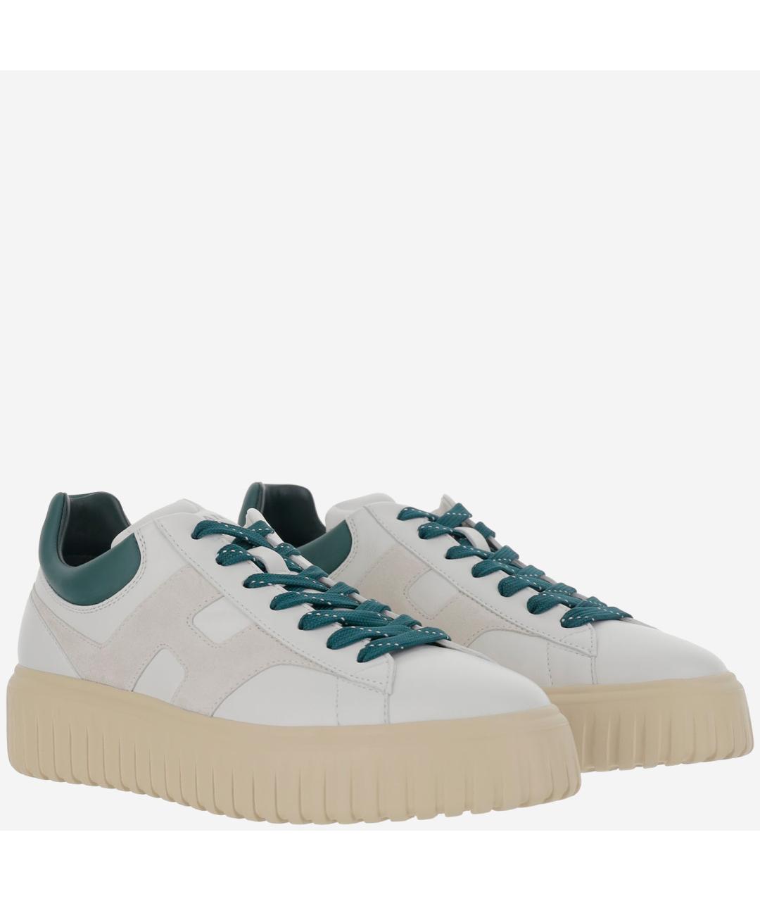 HOGAN Бежевые кожаные низкие кроссовки / кеды, фото 3