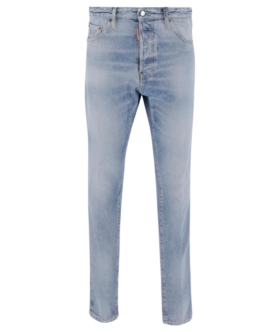 DSQUARED2 Синие хлопковые прямые джинсы, фото 1