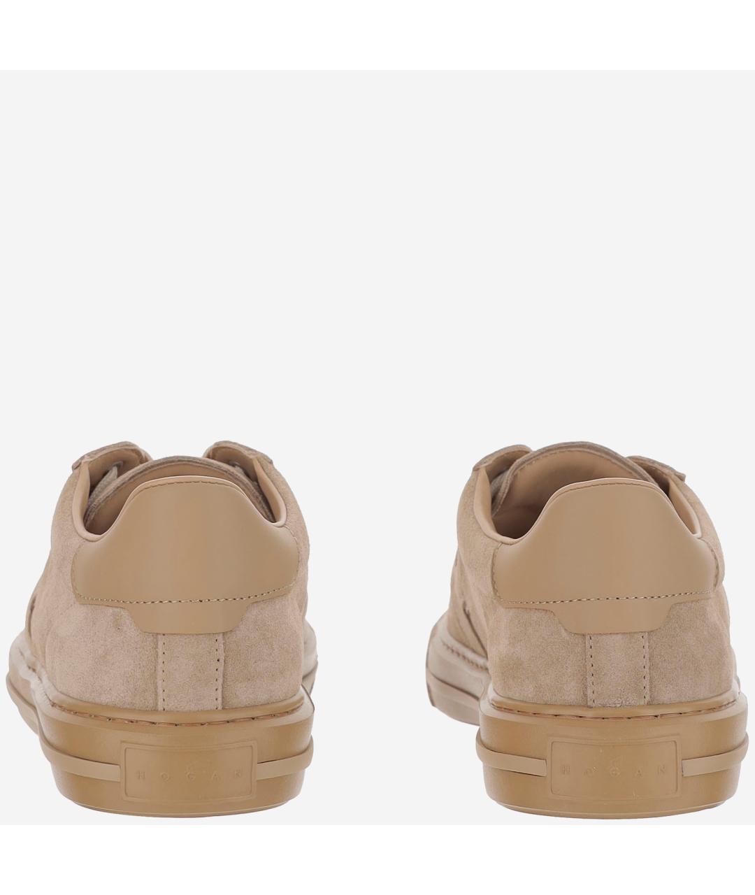 HOGAN Бежевые замшевые низкие кроссовки / кеды, фото 4