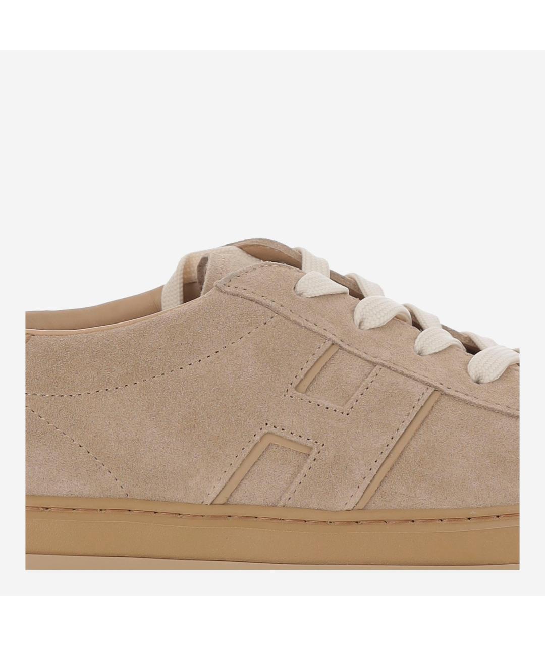 HOGAN Бежевые замшевые низкие кроссовки / кеды, фото 5