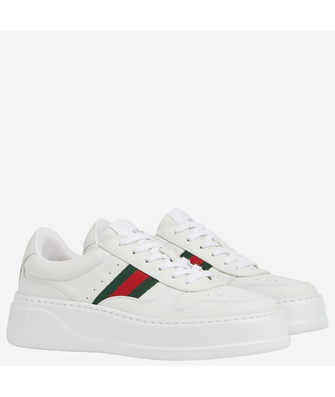 GUCCI Белые кожаные кеды, фото 2