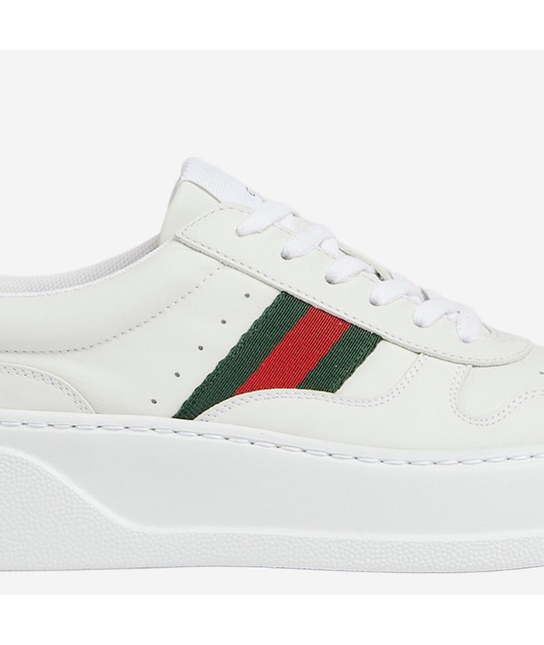 GUCCI Белые кожаные кеды, фото 5