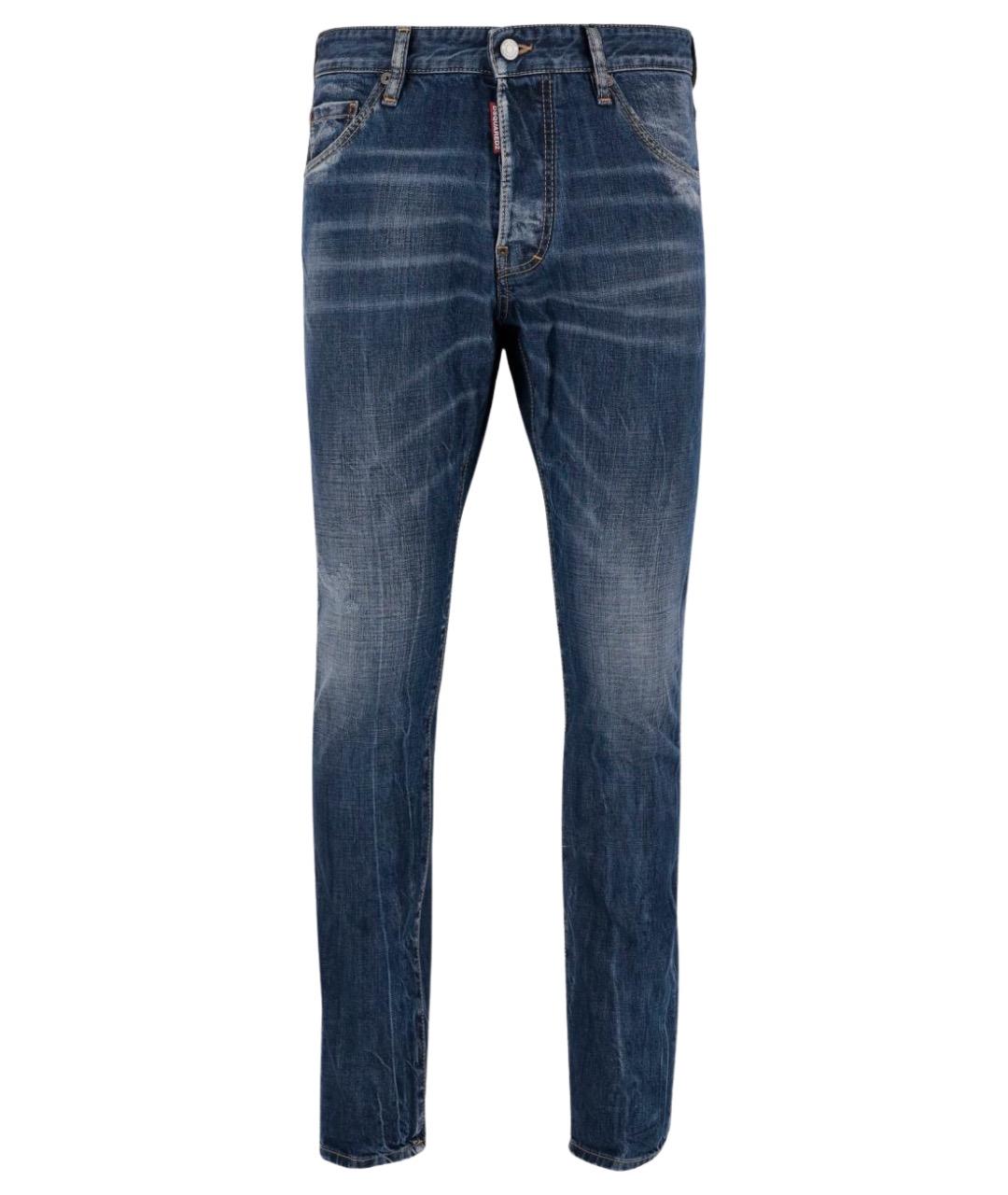 DSQUARED2 Синие хлопковые прямые джинсы, фото 1