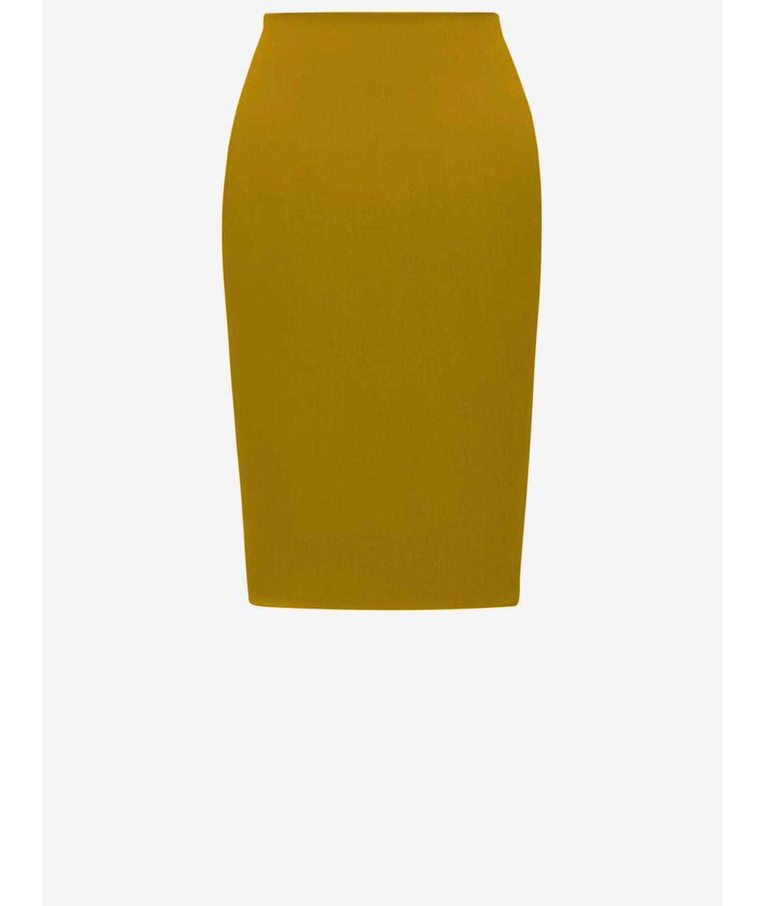 SAINT LAURENT Хаки вискозная юбка миди, фото 4