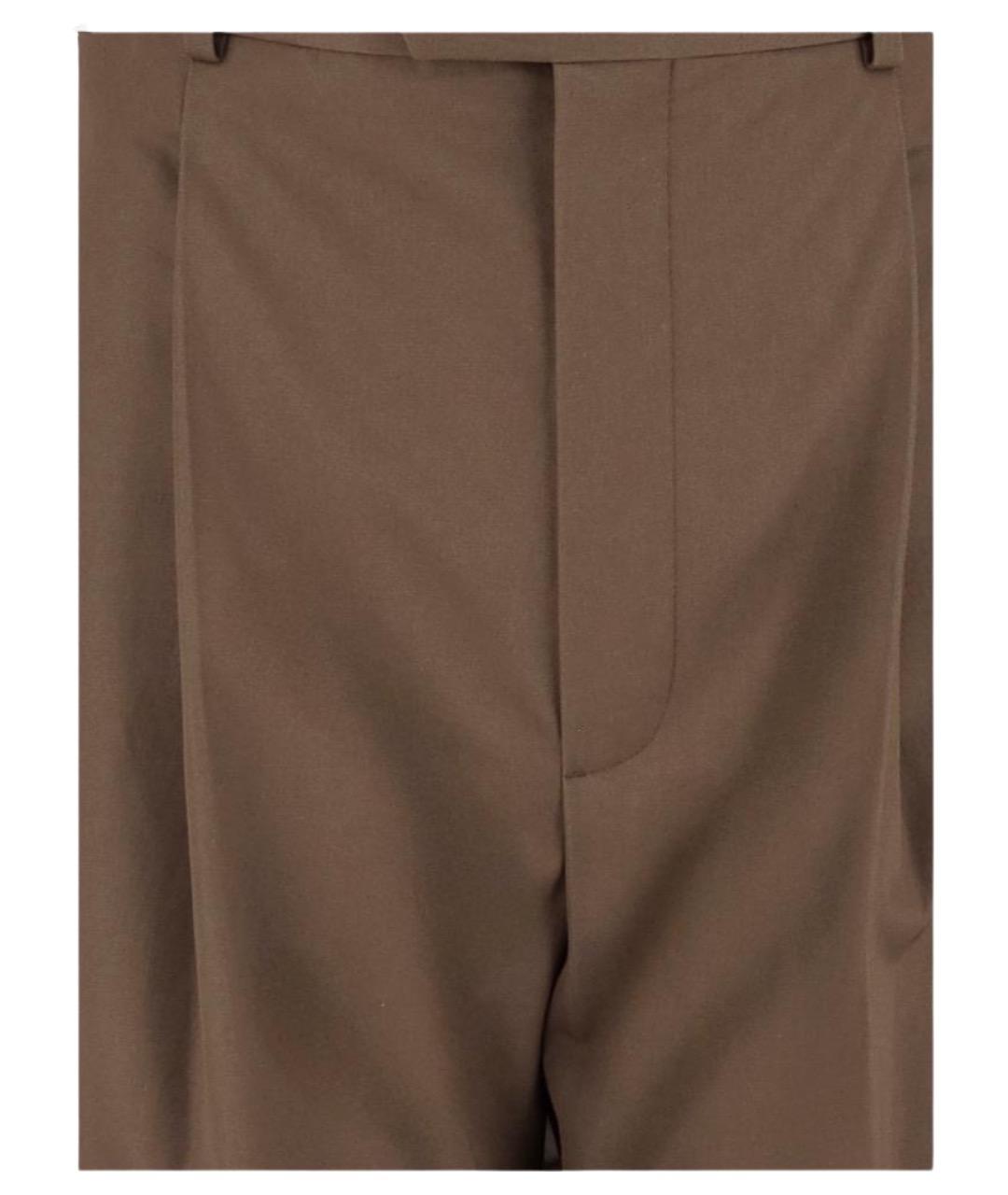 Carven Коричневые хлопковые прямые брюки, фото 3