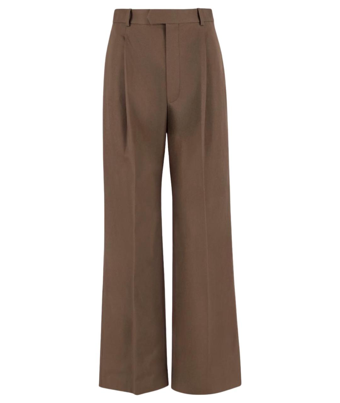 Carven Коричневые хлопковые прямые брюки, фото 1