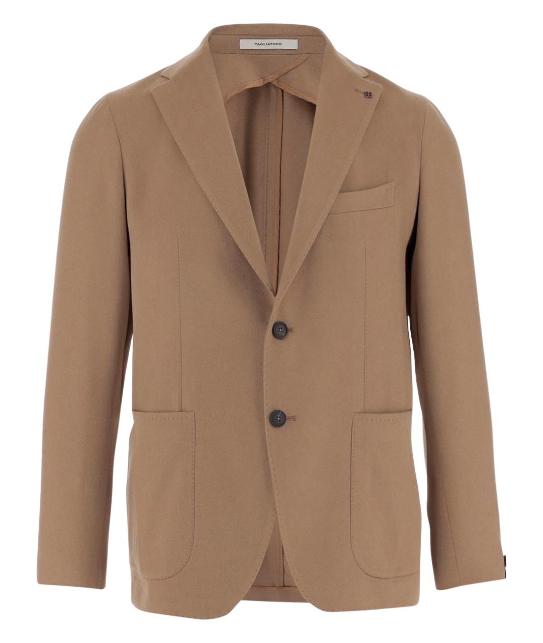 TAGLIATORE Бежевый кашемировый пиджак, фото 1