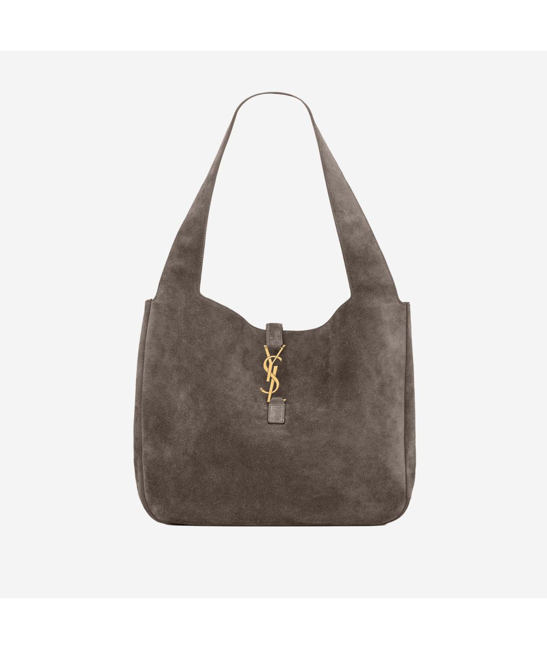 SAINT LAURENT Серая замшевая сумка тоут, фото 4