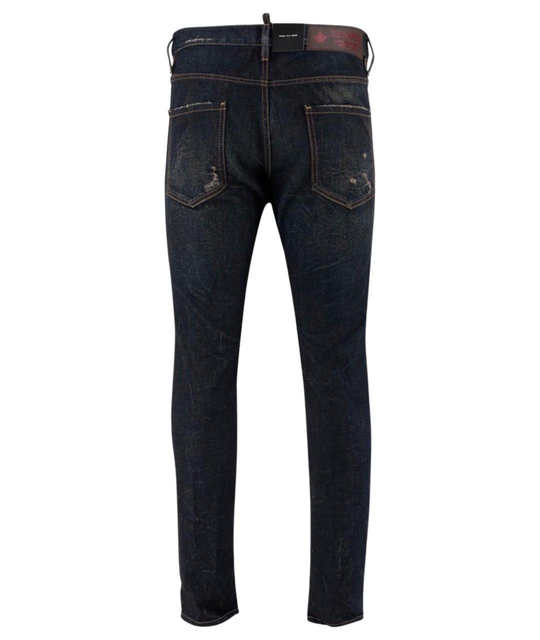 DSQUARED2 Антрацитовые хлопковые прямые джинсы, фото 2