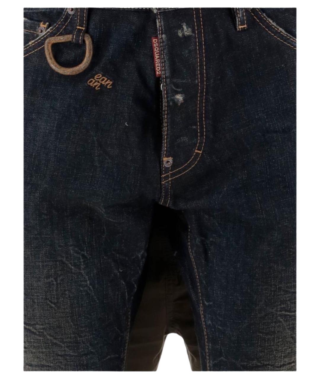 DSQUARED2 Антрацитовые хлопковые прямые джинсы, фото 3