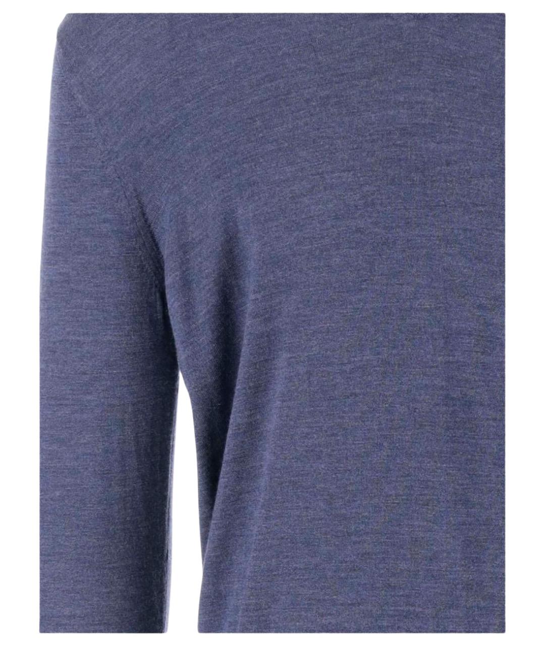 MALO Синий шерстяной джемпер / свитер, фото 3