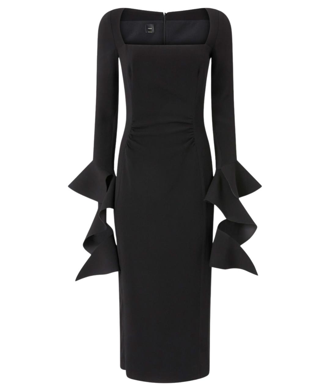 PINKO Черное полиэстеровое вечернее платье, фото 1