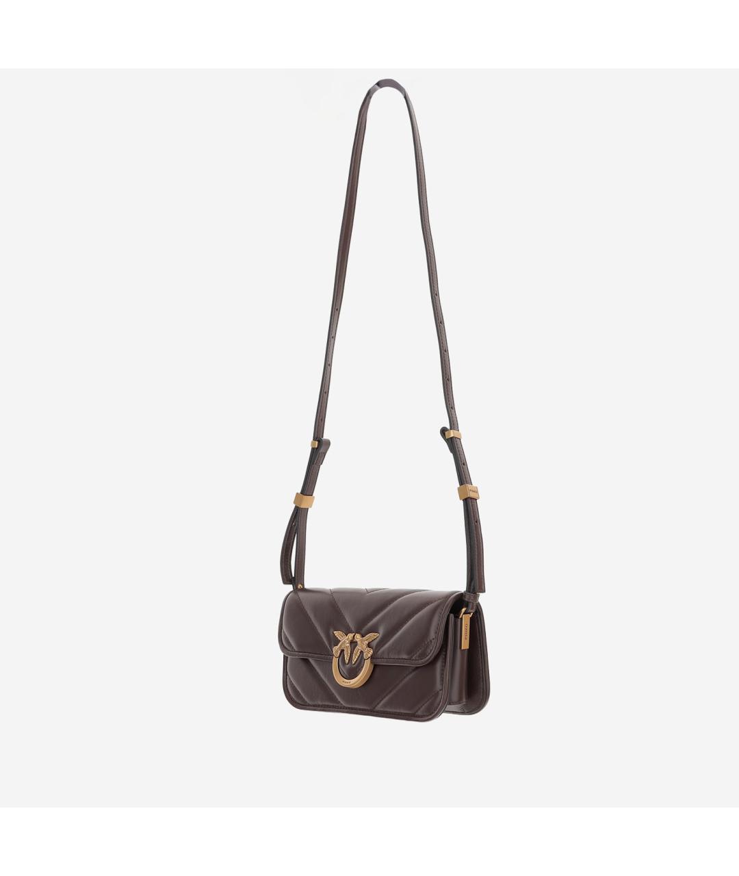 PINKO Коричневая кожаная сумка через плечо, фото 2