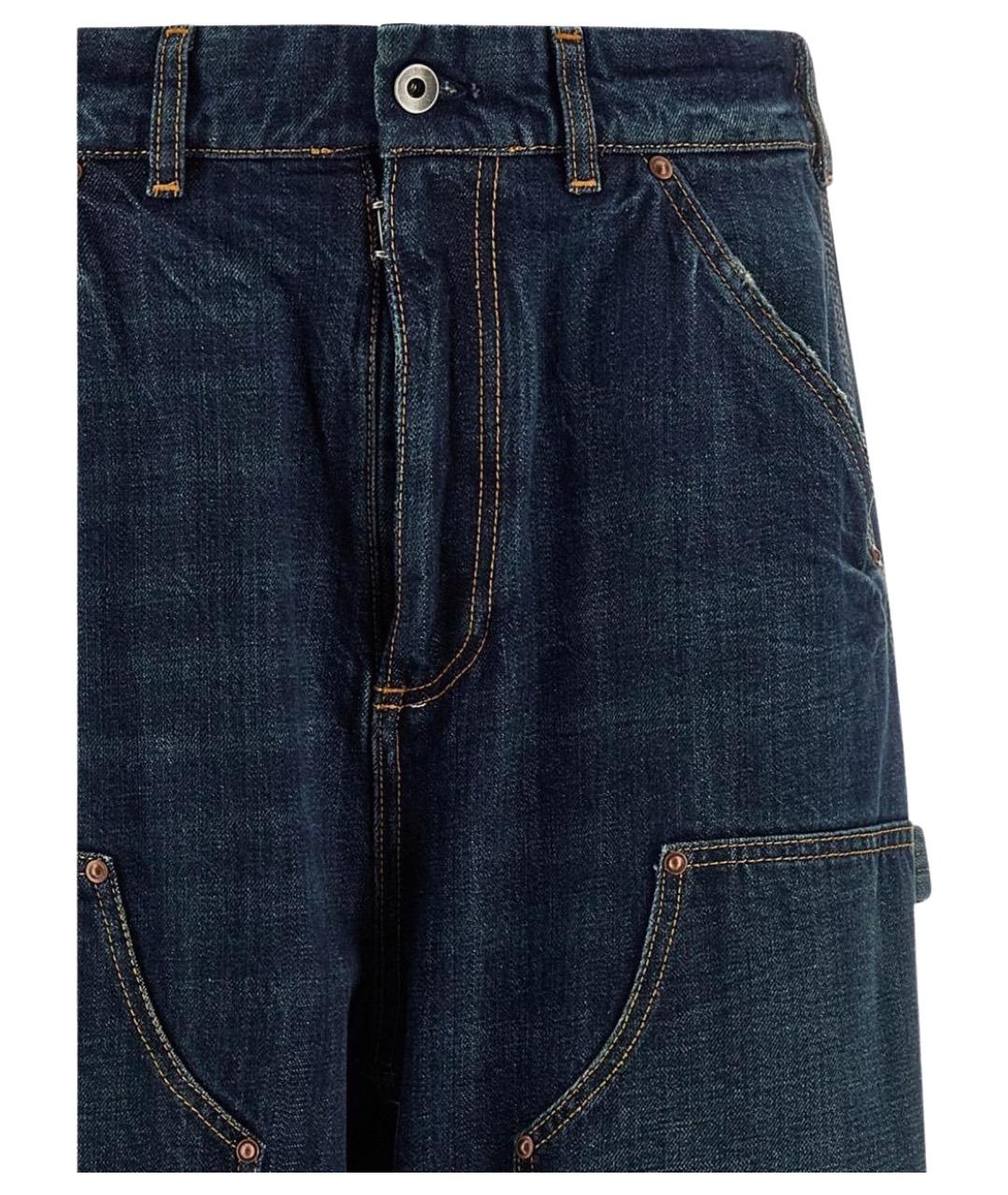 MAISON MARGIELA Синие хлопковые прямые джинсы, фото 3