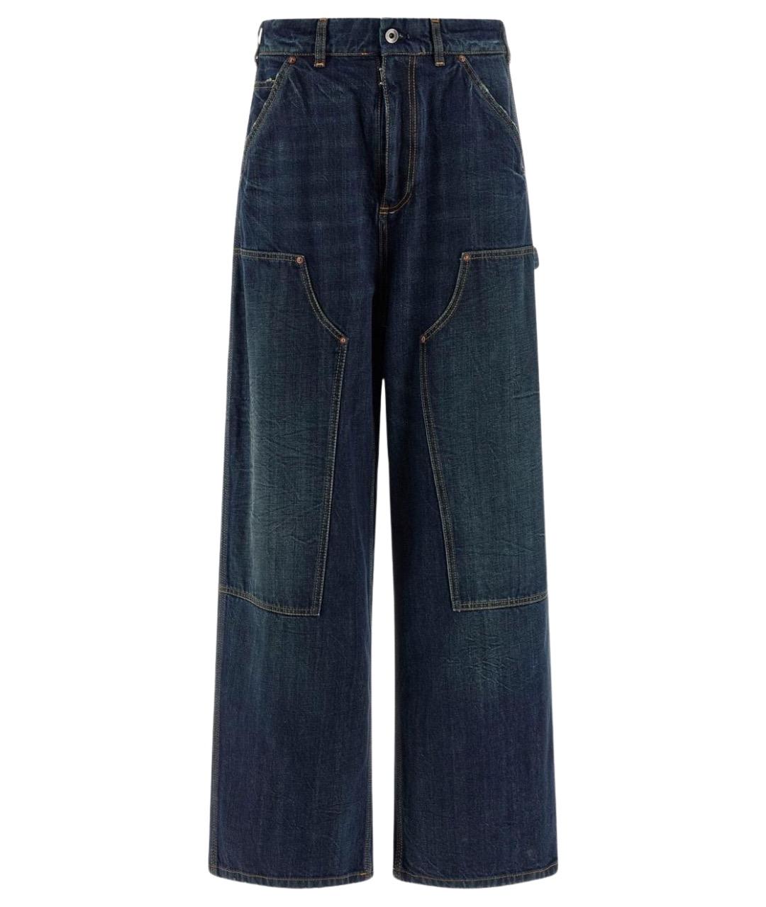 MAISON MARGIELA Синие хлопковые прямые джинсы, фото 1