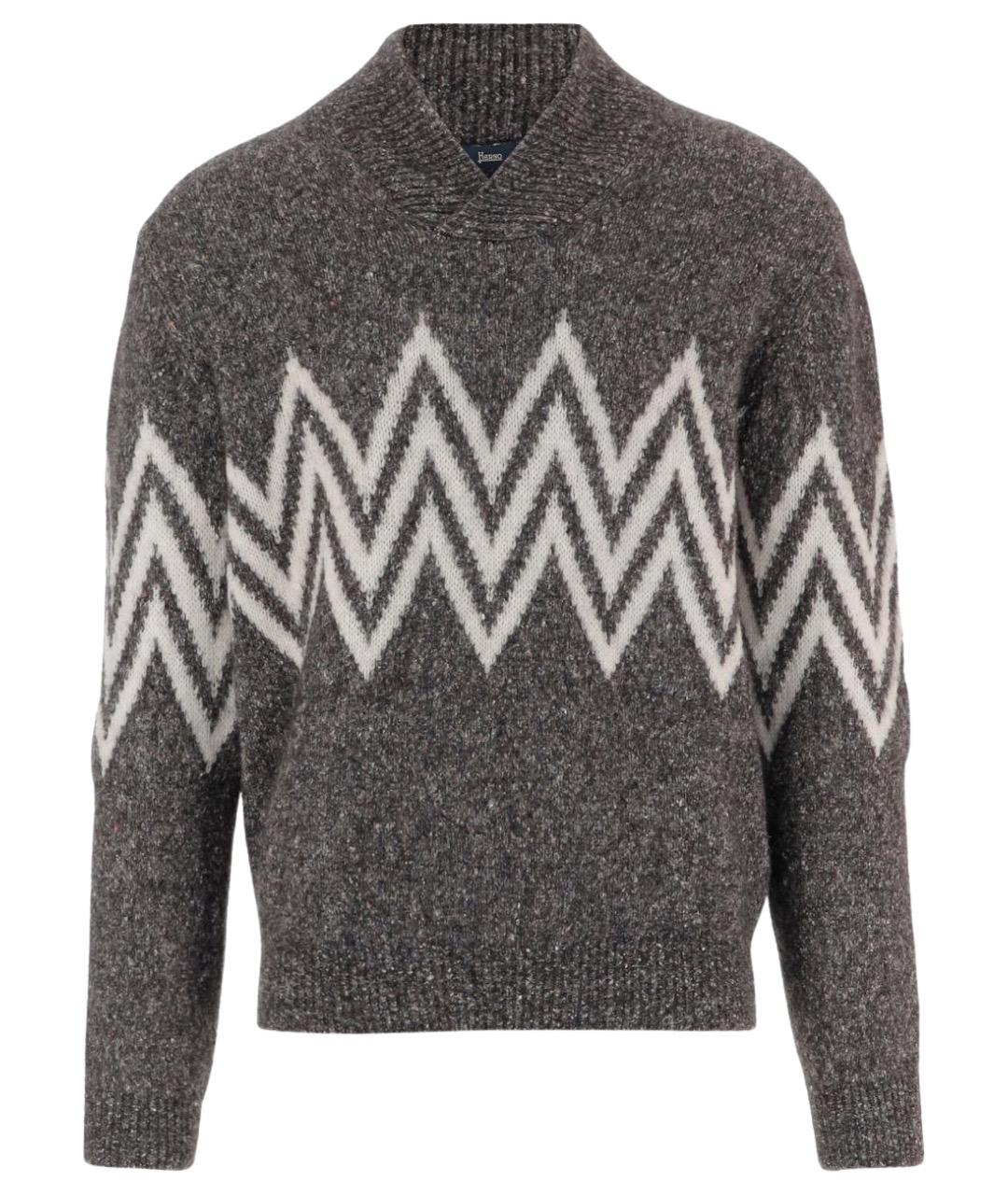 HERNO Серый шерстяной джемпер / свитер, фото 1