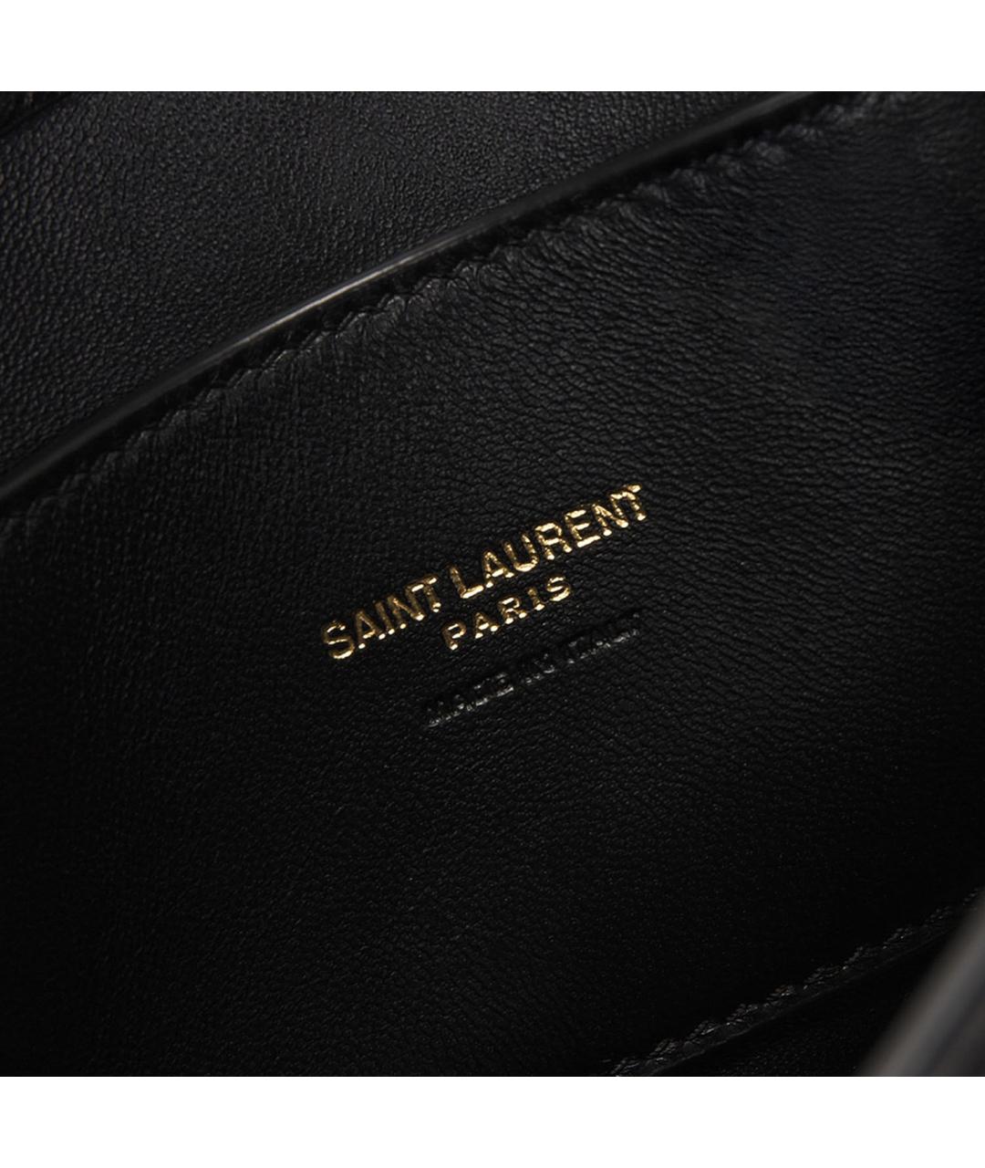 SAINT LAURENT Черная кожаная сумка через плечо, фото 4
