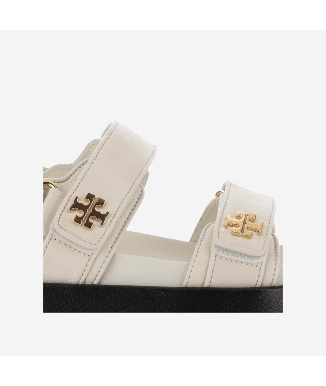 TORY BURCH Белые кожаные босоножки, фото 5