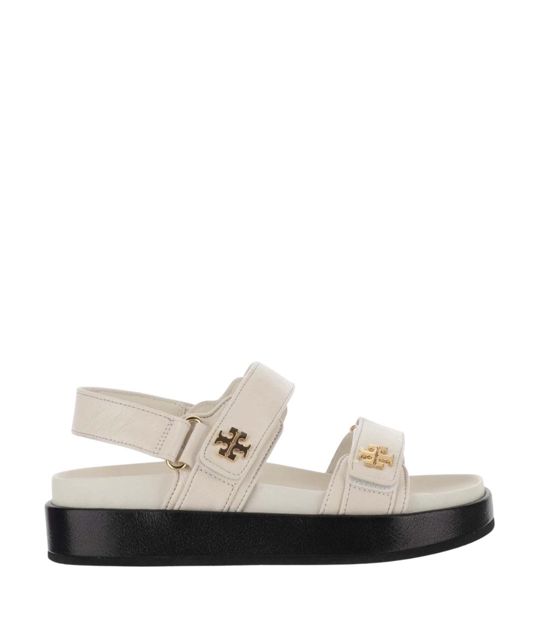 TORY BURCH Белые кожаные босоножки, фото 1