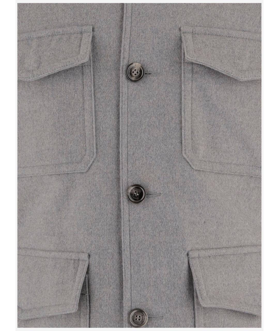 MOORER Серое шерстяное пальто, фото 3