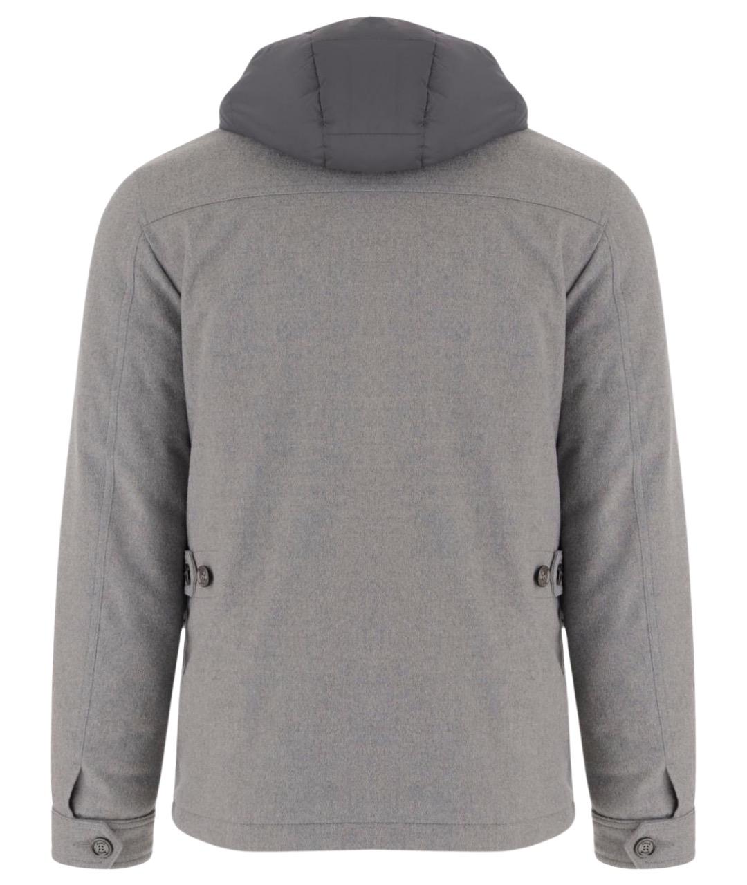 MOORER Серое шерстяное пальто, фото 2