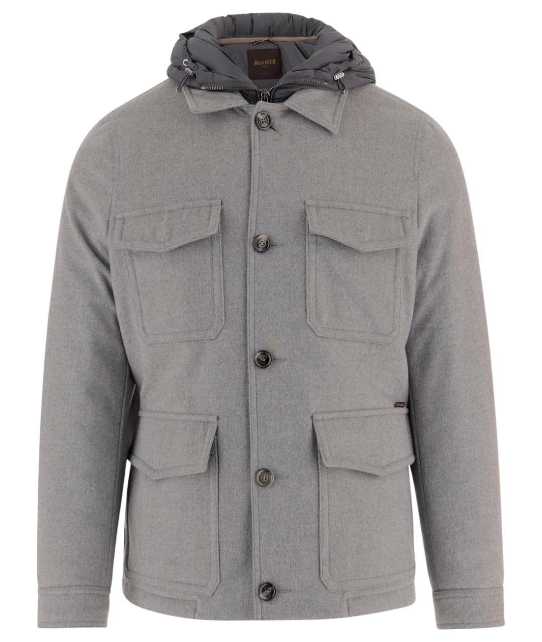 MOORER Серое шерстяное пальто, фото 1