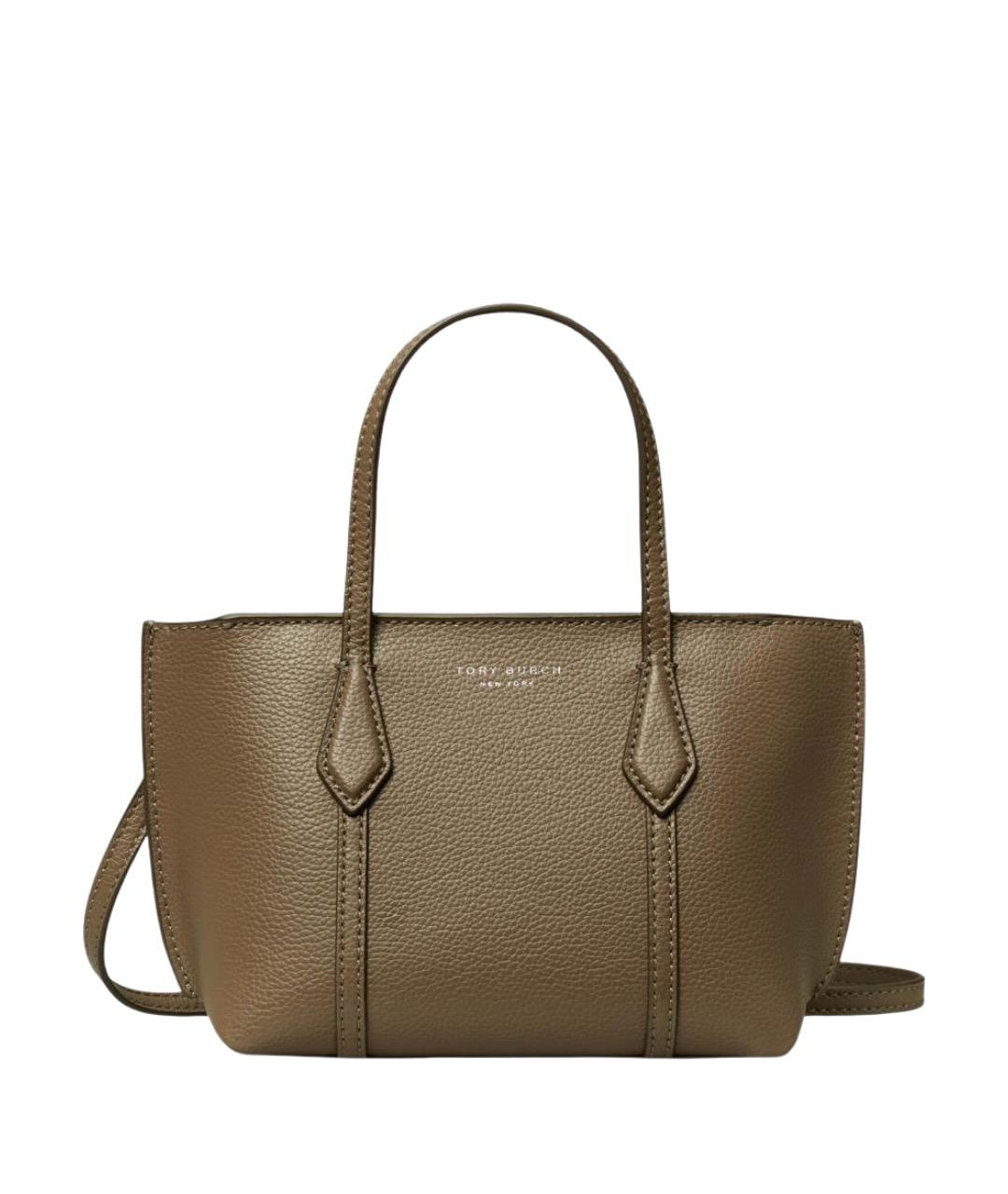 TORY BURCH Коричневая кожаная сумка тоут, фото 1