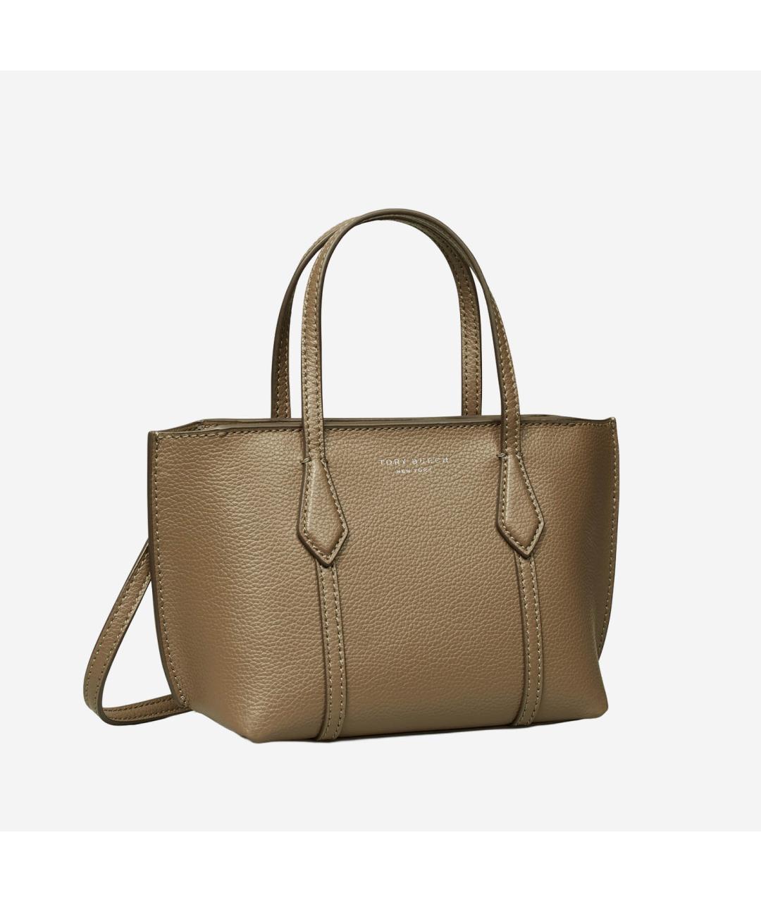 TORY BURCH Коричневая кожаная сумка тоут, фото 2