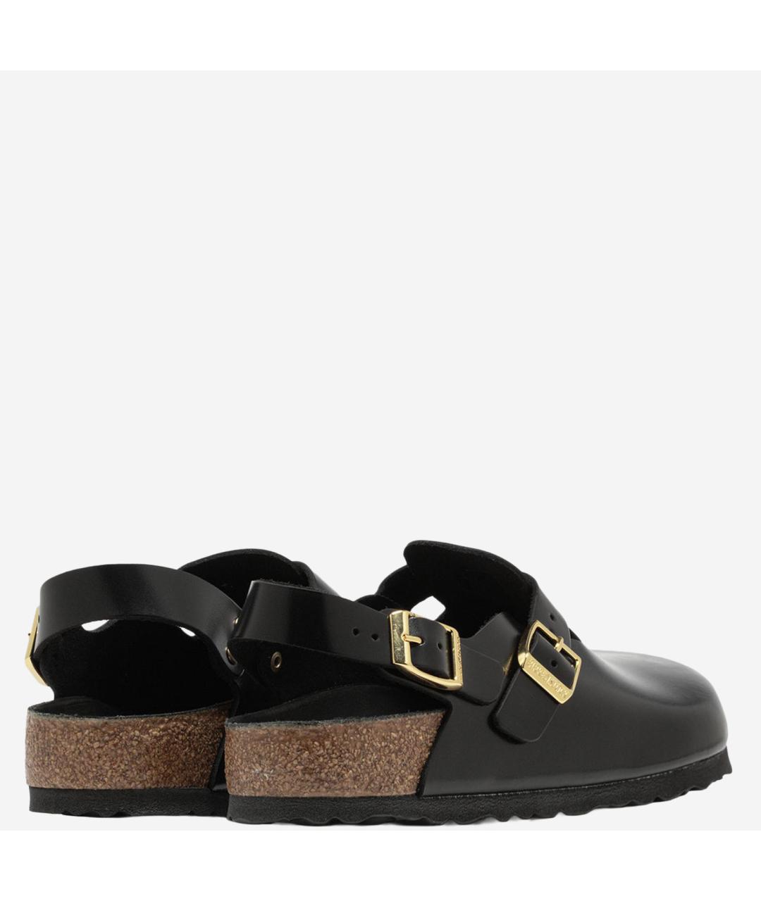 BIRKENSTOCK Черные кожаные мюли, фото 3