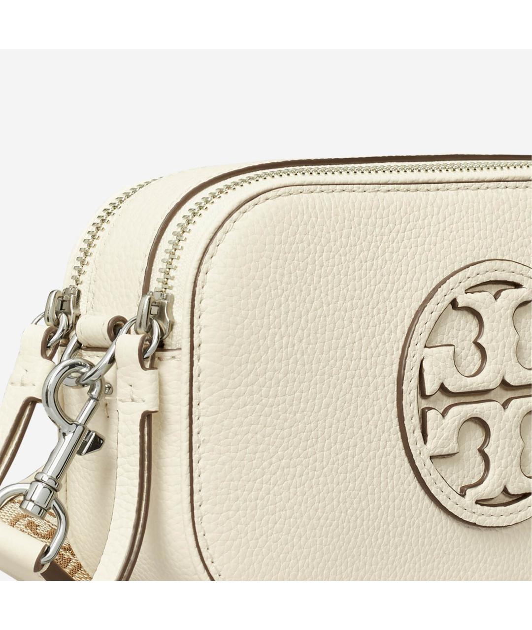 TORY BURCH Бежевая кожаная сумка через плечо, фото 4