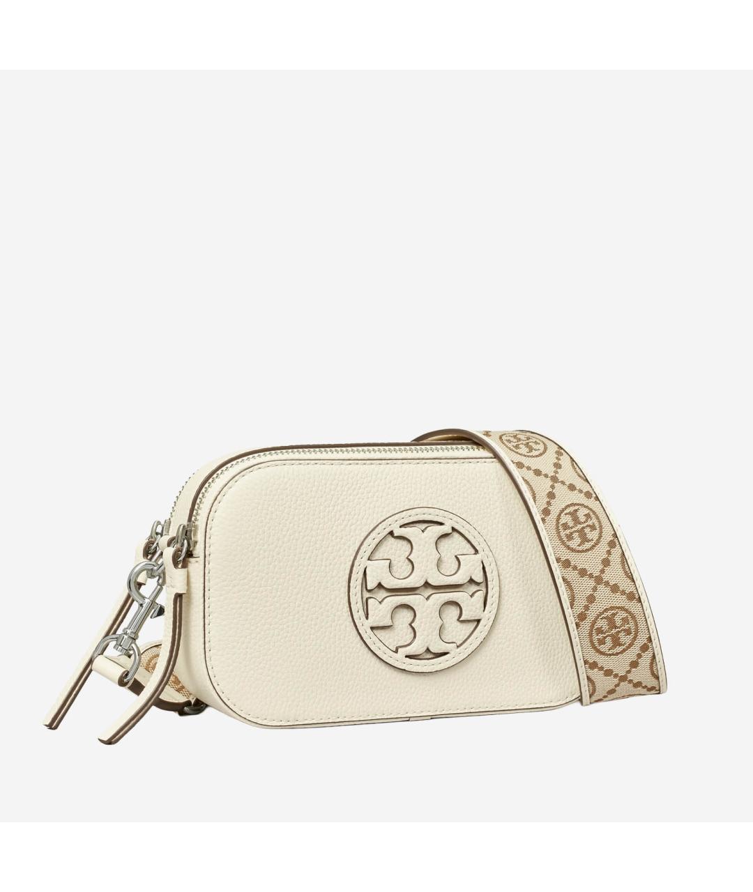 TORY BURCH Бежевая кожаная сумка через плечо, фото 2