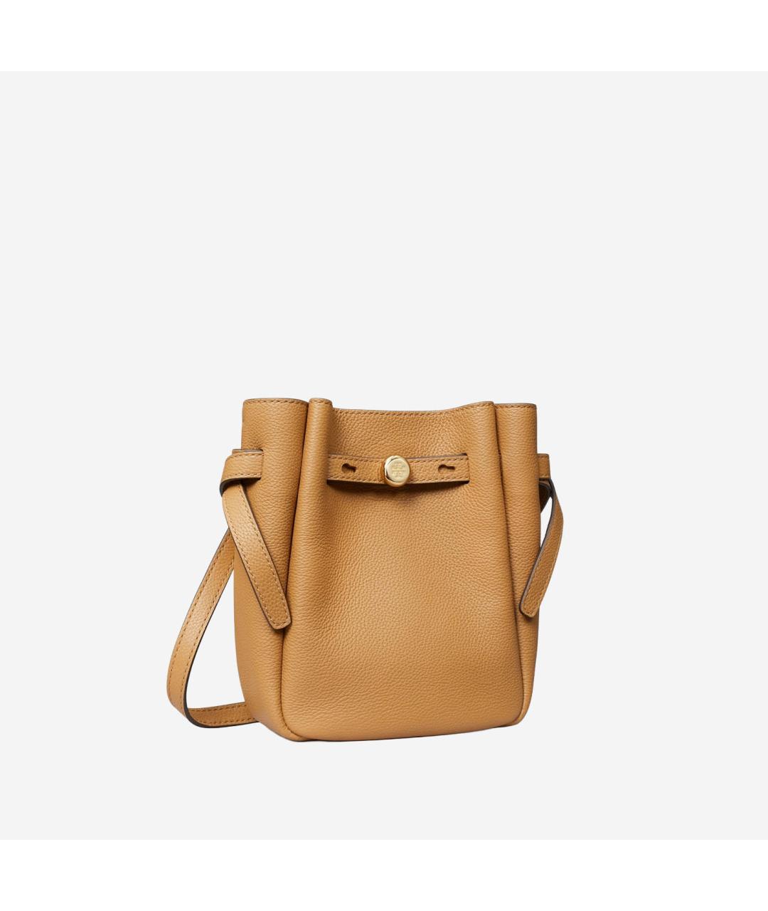 TORY BURCH Бежевая кожаная сумка через плечо, фото 2