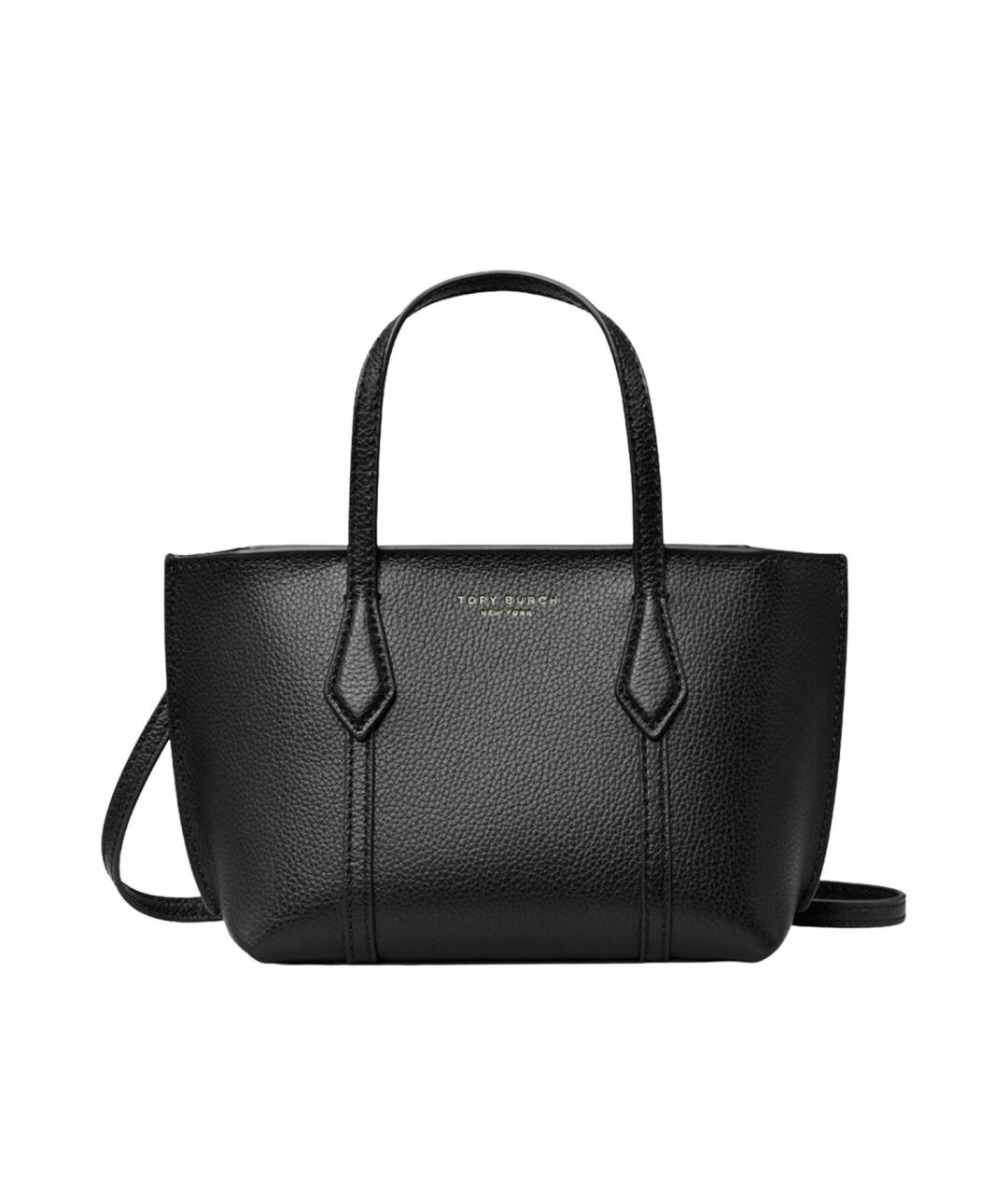 TORY BURCH Черная кожаная сумка тоут, фото 1