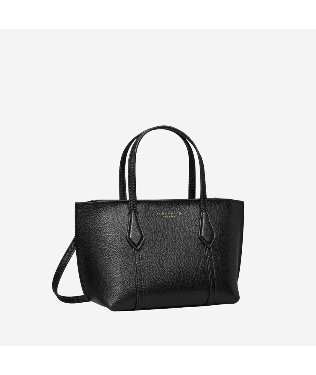 TORY BURCH Черная кожаная сумка тоут, фото 2