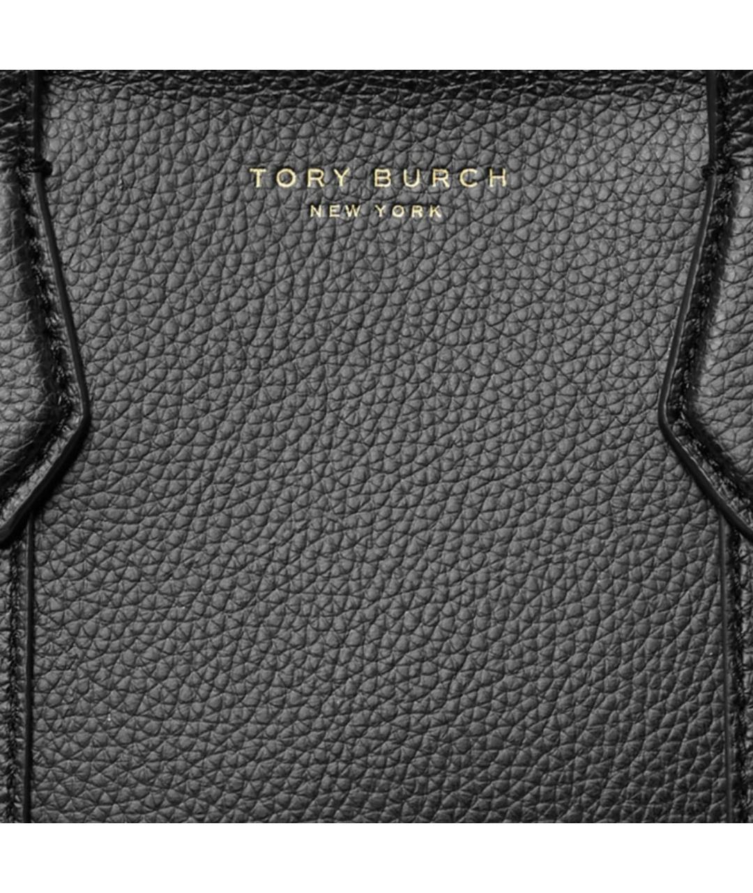 TORY BURCH Черная кожаная сумка тоут, фото 4