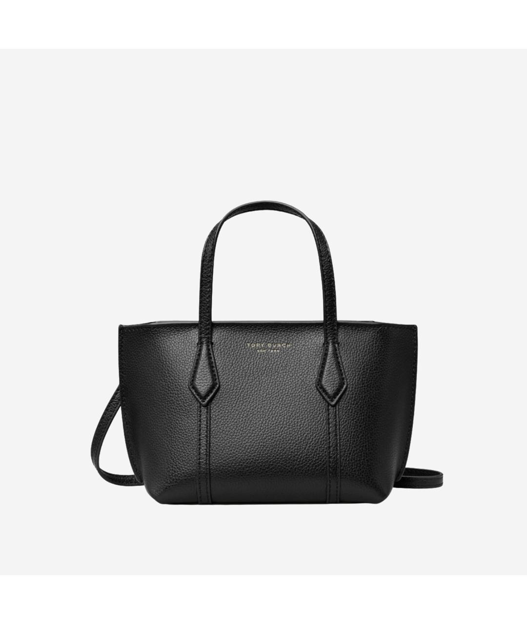 TORY BURCH Черная кожаная сумка тоут, фото 5