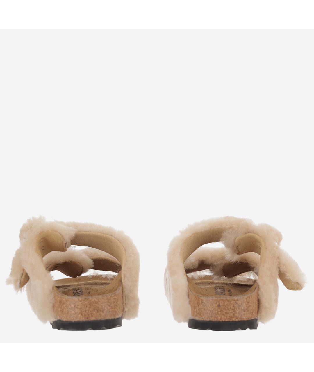 BIRKENSTOCK Бежевые кожаные сандалии, фото 4