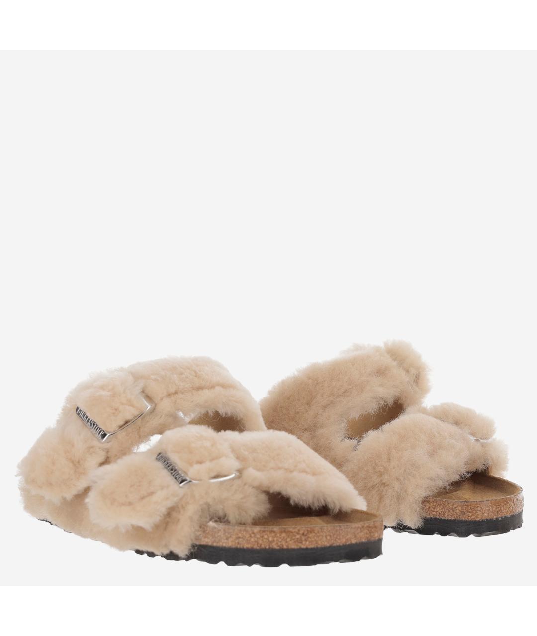 BIRKENSTOCK Бежевые кожаные сандалии, фото 3