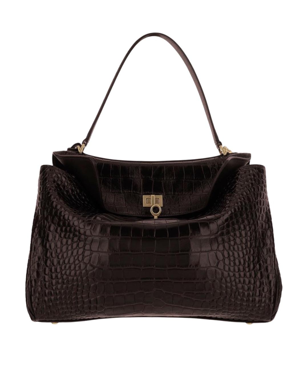 BALENCIAGA Коричневая кожаная сумка тоут, фото 1