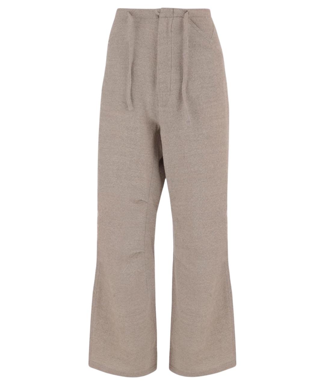 DARKPARK Бежевые шерстяные прямые брюки, фото 1