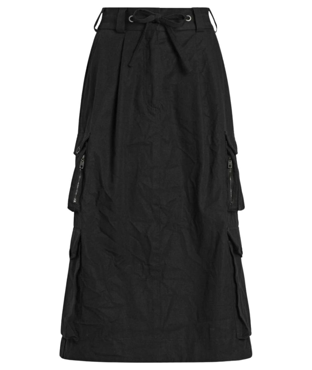 DOLCE&GABBANA Черная хлопковая юбка миди, фото 1