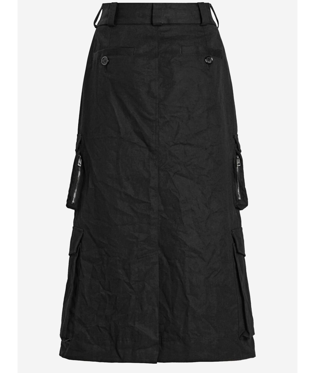 DOLCE&GABBANA Черная хлопковая юбка миди, фото 2