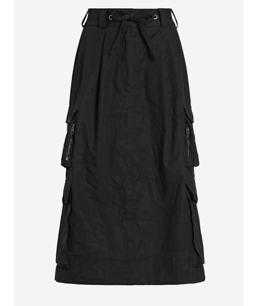 DOLCE&GABBANA Черная хлопковая юбка миди, фото 4