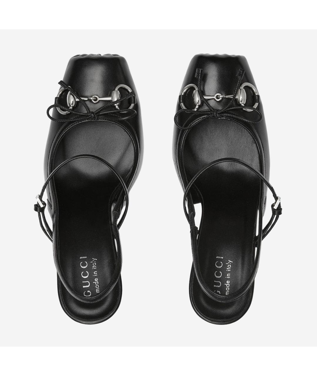 GUCCI Черные кожаные туфли, фото 4