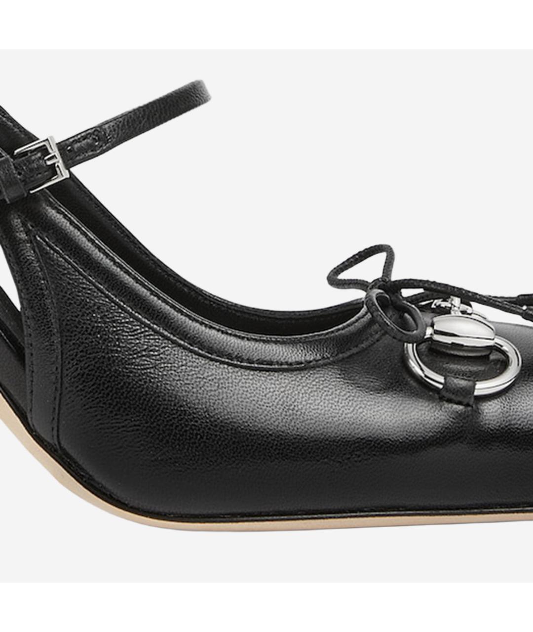 GUCCI Черные кожаные туфли, фото 5