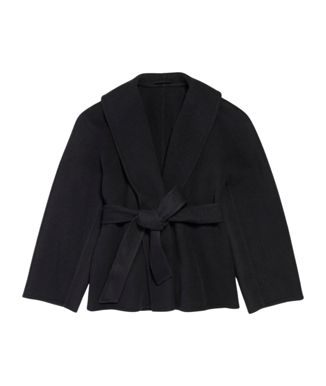 BALENCIAGA Черное шерстяное пальто, фото 1