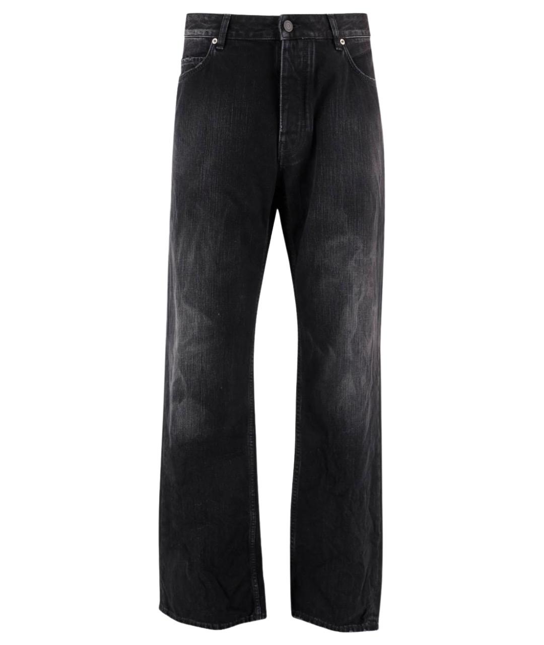 BALENCIAGA Черные хлопковые прямые джинсы, фото 1