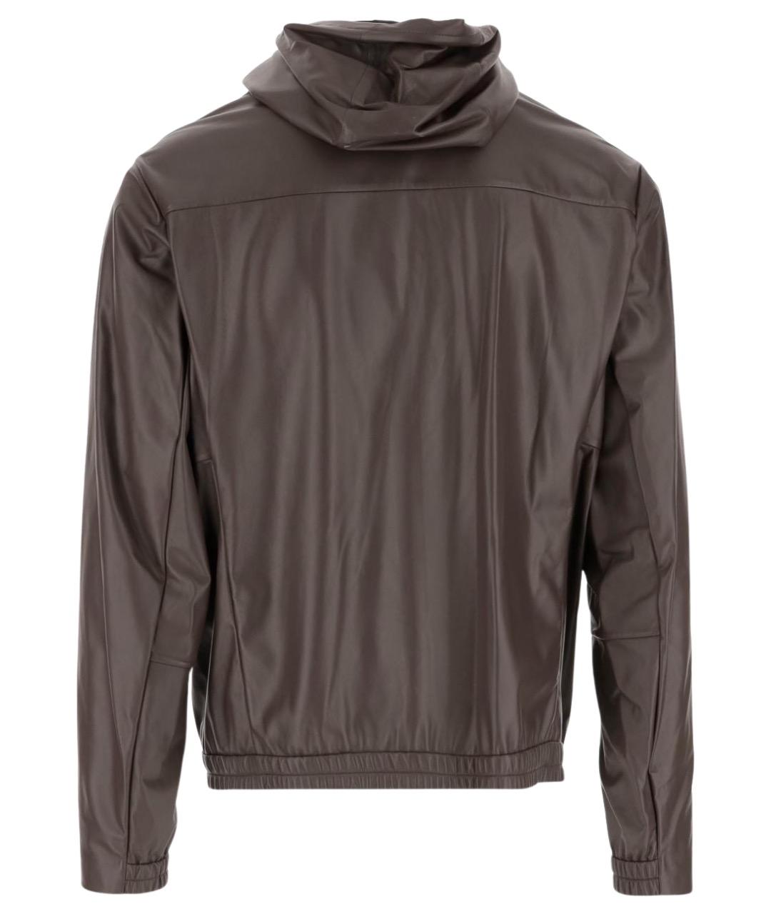 BERLUTI Коричневая кожаная куртка, фото 2