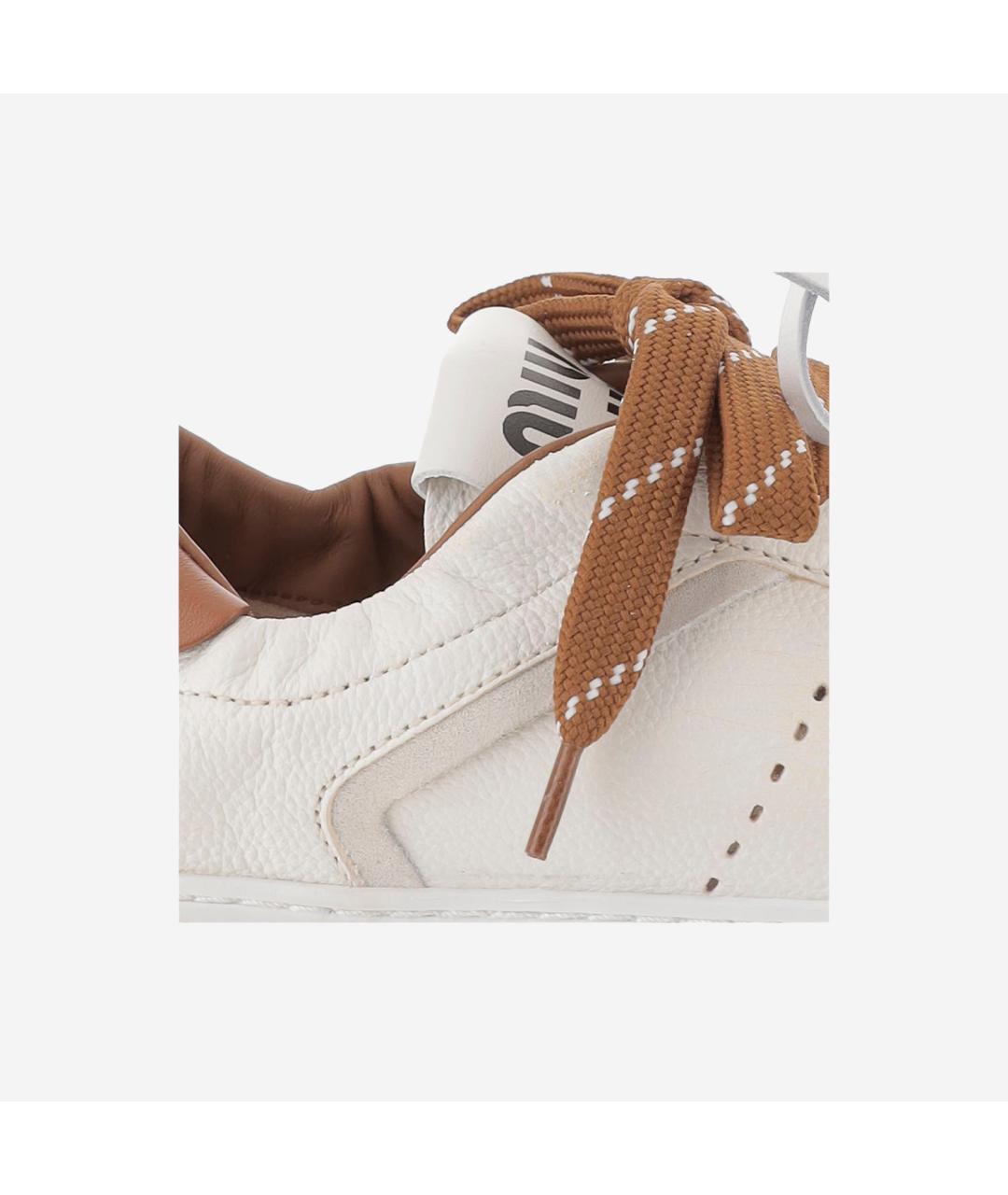 MIU MIU Белые кожаные кеды, фото 5