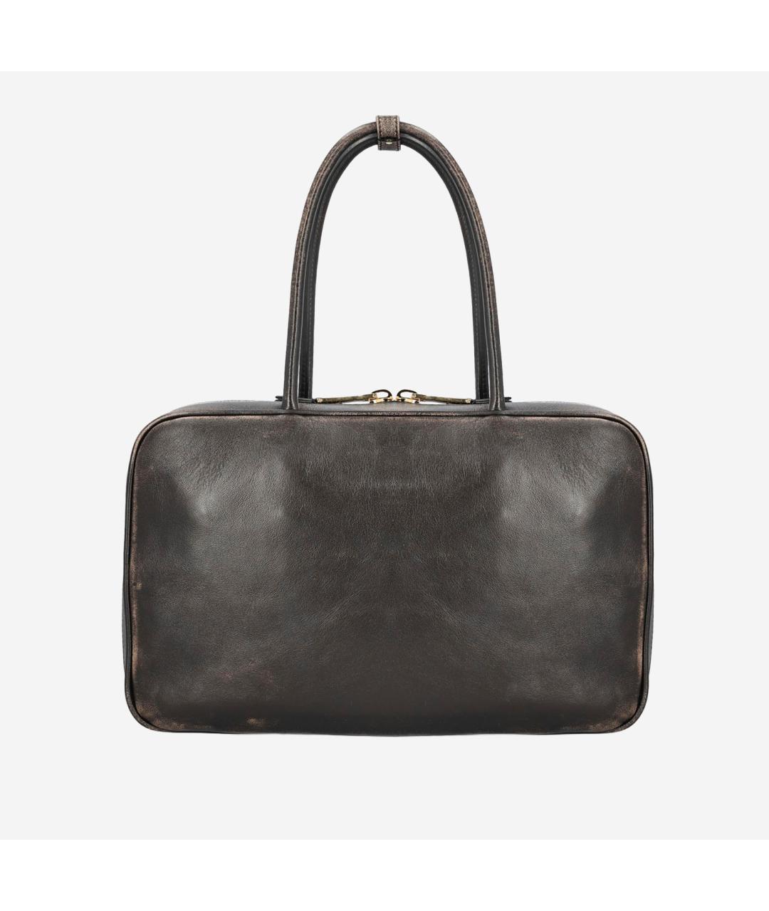 MIU MIU Коричневая кожаная сумка с короткими ручками, фото 3